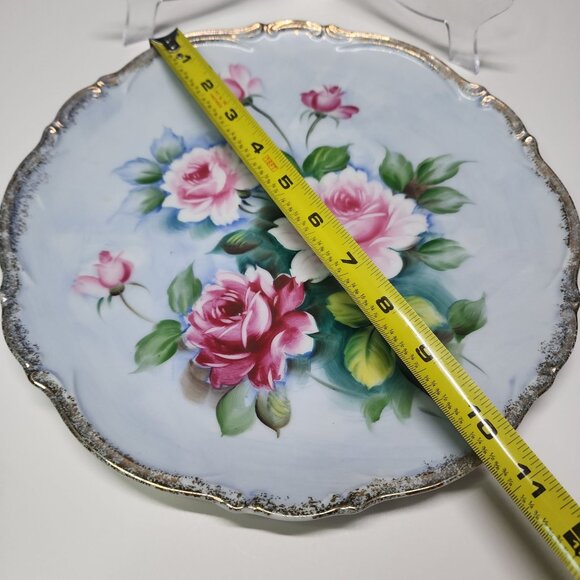 Wheelock Peoria Japanese Decorative Plate 10'' Painted Floral Rose Design - Picture 4 of 4